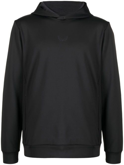 Logo-print long-sleeve hoodie - Black