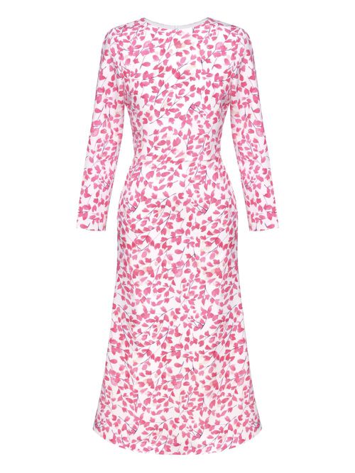 POST MERIDIEM floral-print long-sleeve midi dress - Pink