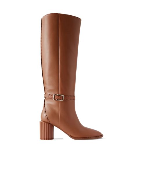 Eddie lace-up fan-shaped knee-high boots