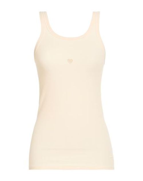 Woman Tank top Cream Size M Organic cotton, Elastane