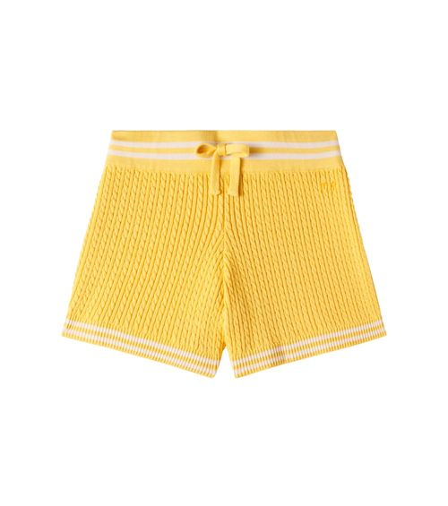 Cable-knit cotton shorts