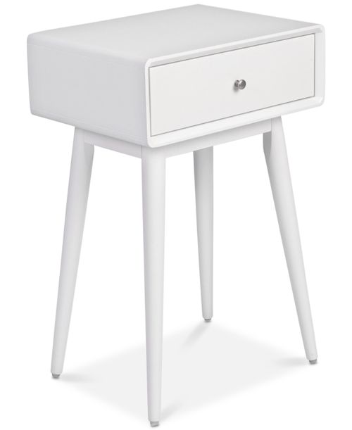 Rory 1-Drawer Side Table, Quick Ship - White