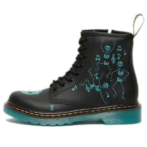 (PS) Dr.Martens 1460 PU Skelly Print Leather Lace Up Boots 'Black Aqua'