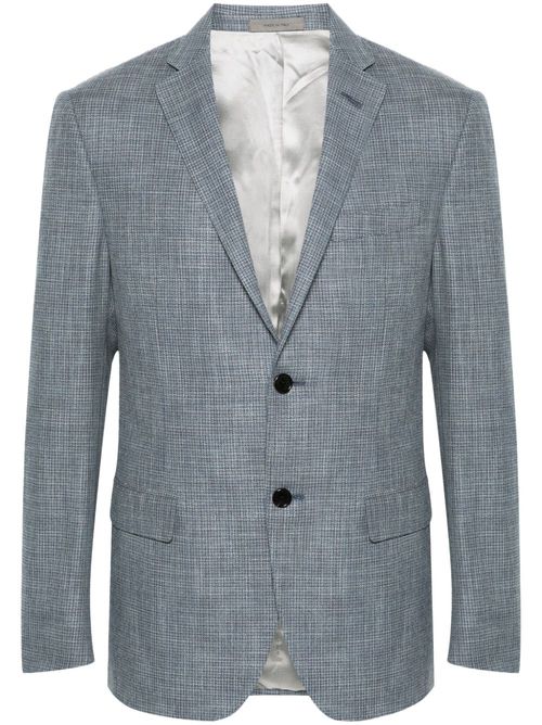 Checked single-breasted blazer - Blue