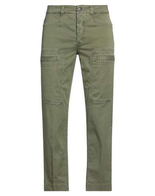 Man Pants Military green Size 33 Cotton, Elastane