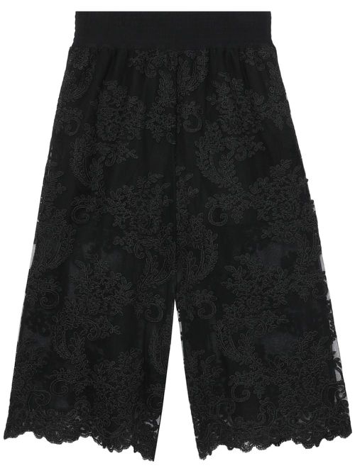 Floral-lace shorts - Black