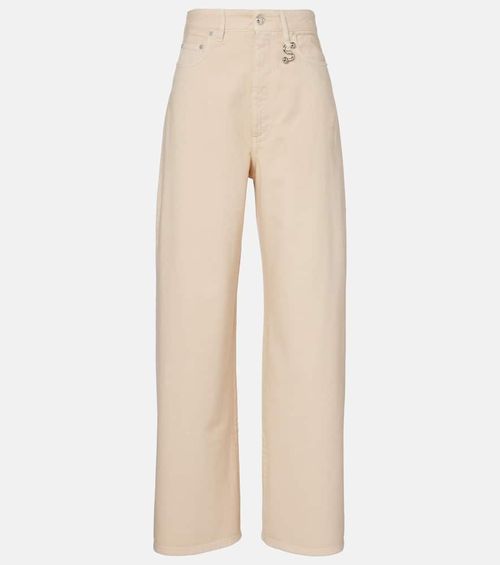 Siamese mid-rise denim wide-leg jeans