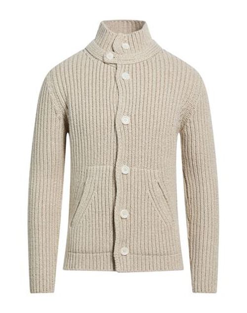 Man Cardigan Beige Size S Merino Wool, Polyamide