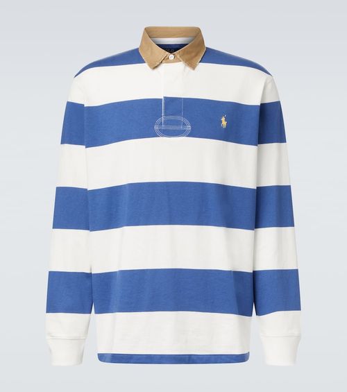 Striped cotton polo shirt