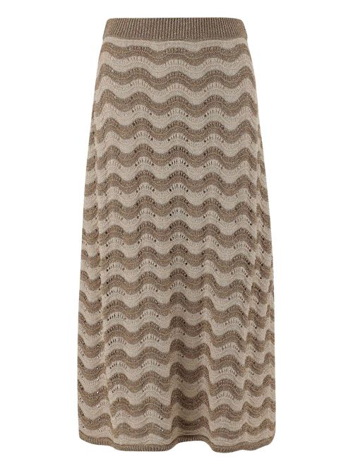 Knitted midi skirt - Neutrals