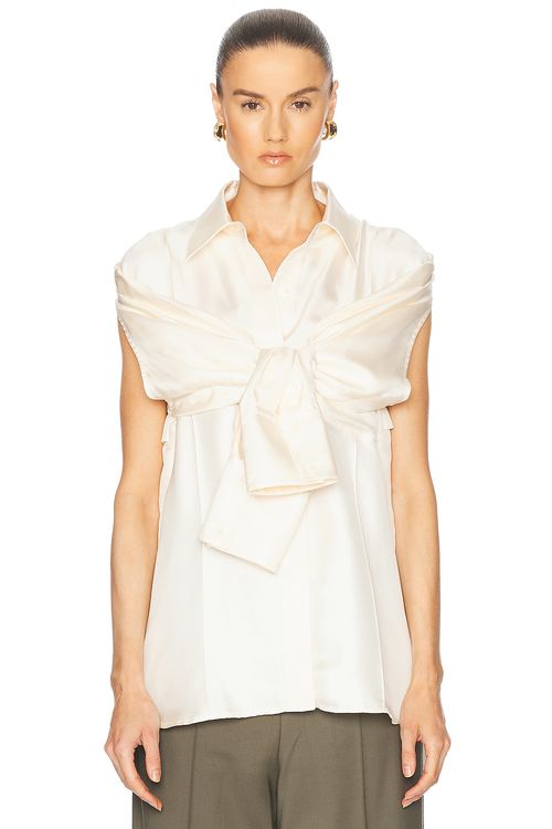 HEIRLOME Camille Shirt in Creme - Cream.  XS also in L
