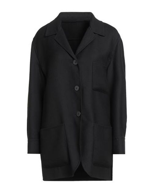 Woman Coat Black Size L Virgin Wool