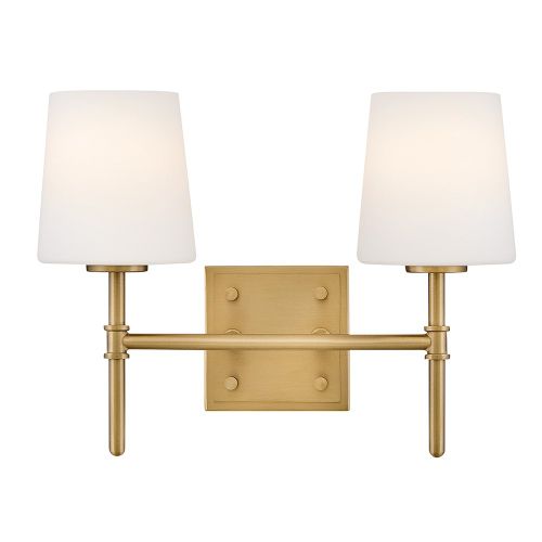 Lacquered Brass LED Bathroom Vanity Light from the Saunders Collection