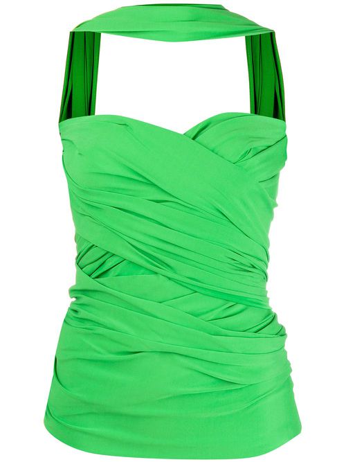 Wrap-style bustier top - Green