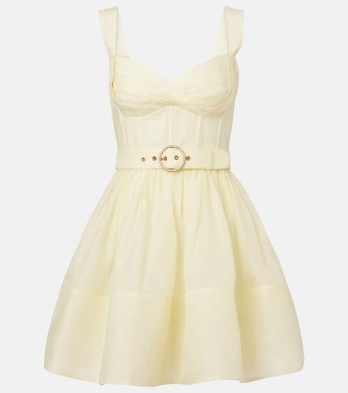 Dawning linen and silk minidress