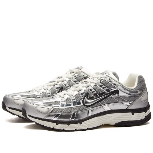 P-6000 Sneakers in Metallic Silver/Sail/Black, Size UK 8
