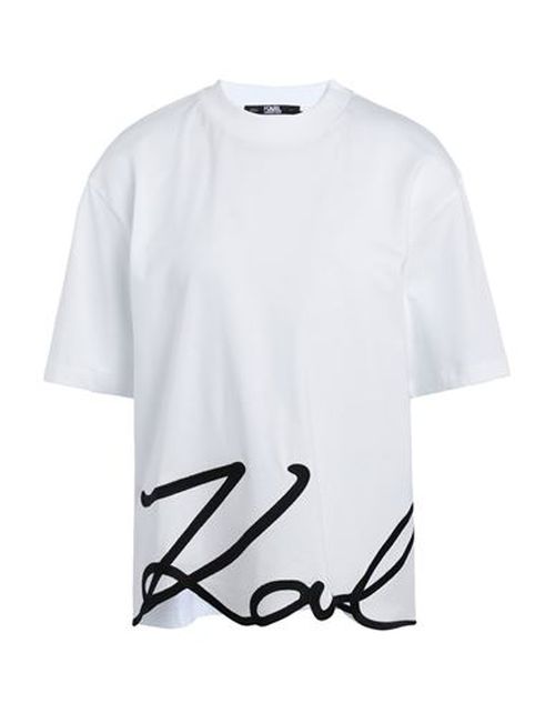 Karl Signature Hem T-shirt Woman T-shirt White