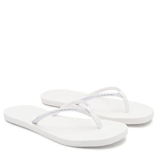 Women's Bliss Bling Flip Flop Sandals (White)