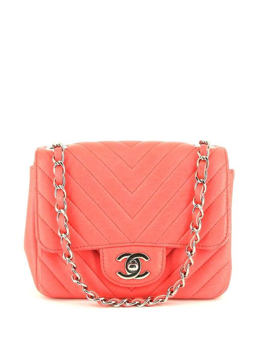 Timeless mini Chevron Classic Flap shoulder bag - Pink