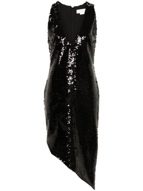 Sequin-embellished midi dress - Black