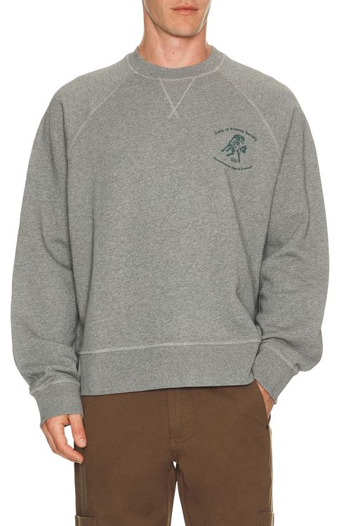 Palmes Lake Raglan Crewneck Sweatshirt in Grey Melange - Grey. L also in M, S, XL/1X