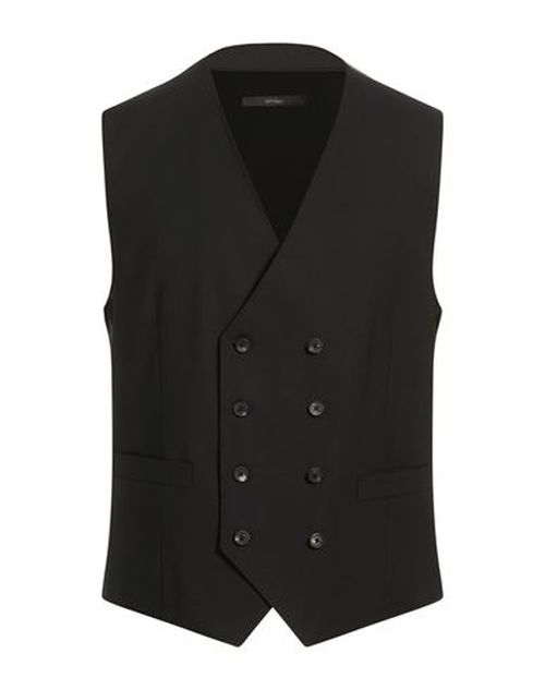 Man Tailored Vest Black Size 40 Virgin Wool, Elastane