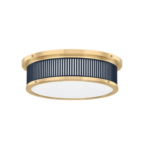 Aged Brass Distressed Bronze LED Flush Mount from the Ashdown Collection