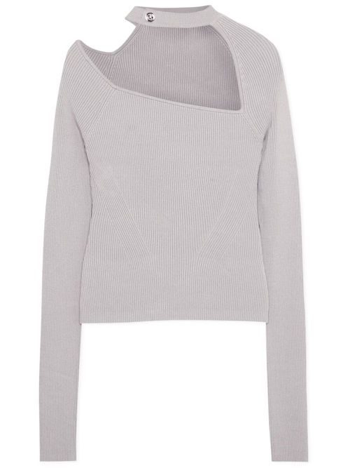 Lysette ribbed-knit top - Neutrals