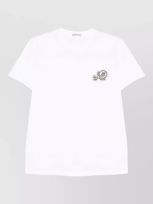 Moncler - cotton t shirt featuring dual logo patch