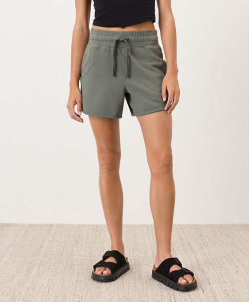Women's Castor Green CloudKnit Curved Hem Short