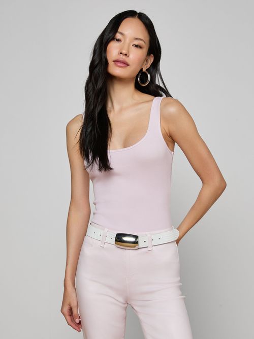 Nica Scoopneck Bodysuit In Icy Lilac