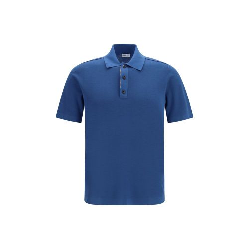 Wool Knit Polo Shirt — Blue