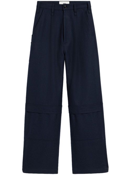 Wool cargo trousers - Blue