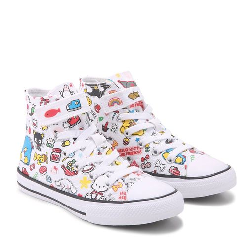Kids' Chuck Taylor All Star 1v High Top Sneaker Little Kid Shoes (White/Hello Kitty)