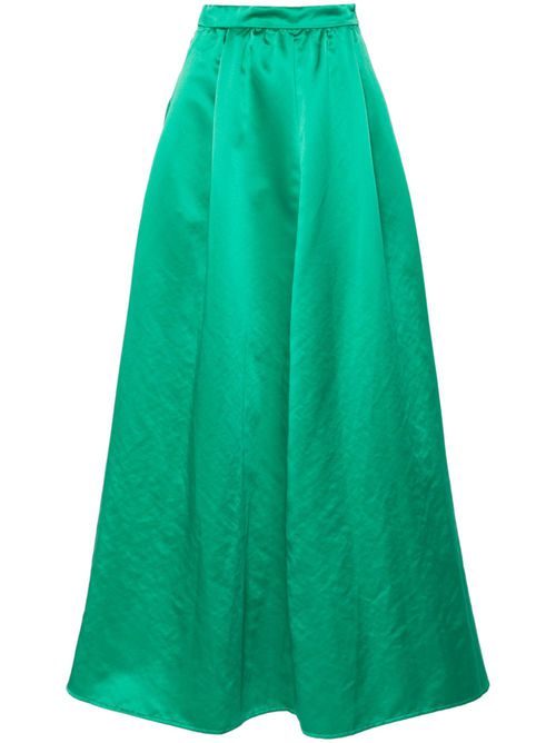 A-line satin maxi skirt - Green