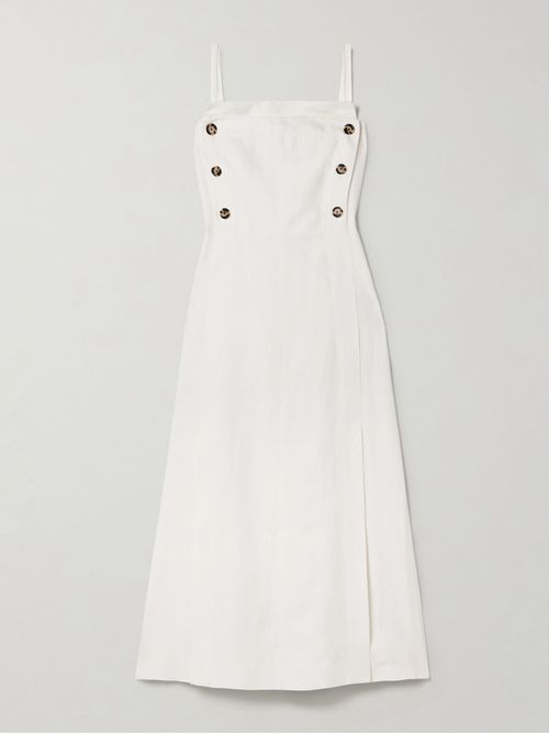 Candice Double-breasted Poplin Maxi Dress - Off-white