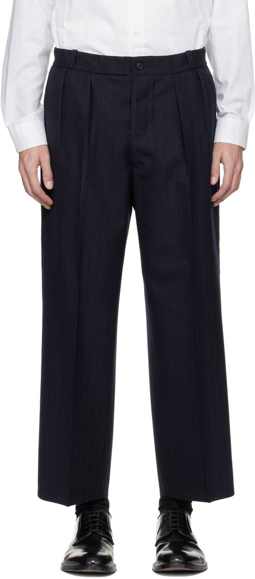 Navy Striped Trousers