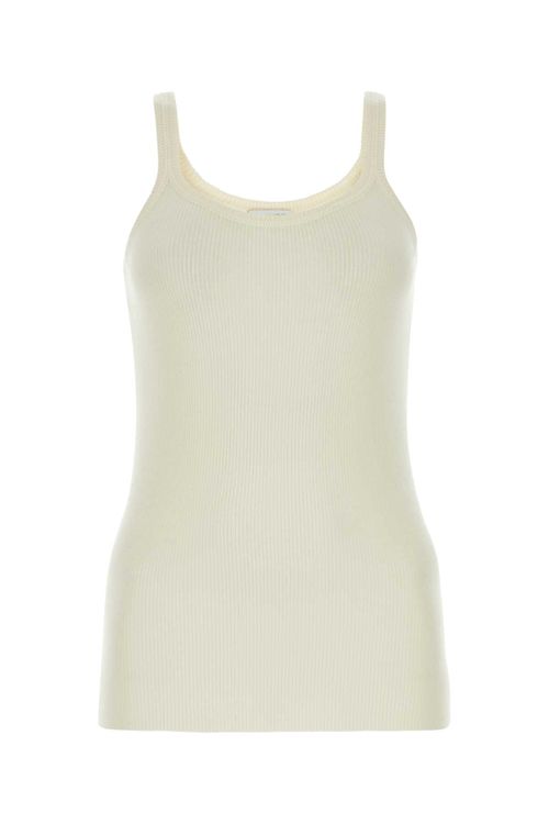 Ribbed Wool Tank Top — White