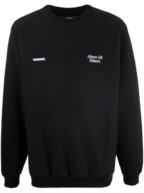 Embroidered cotton sweatshirt - Black