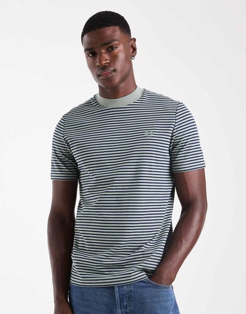 Striped heavyweight t-shirt in green