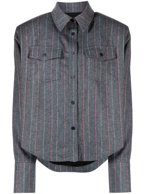 Pinstripe button-up shirt - Grey