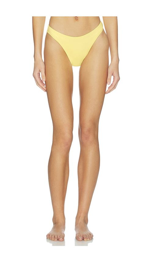Good American Matte Good Waist Cheeky Bikini Bottom in Yellow. - M also in L, S, XL