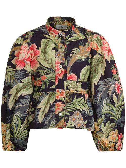 Floral-print blouse - Blue