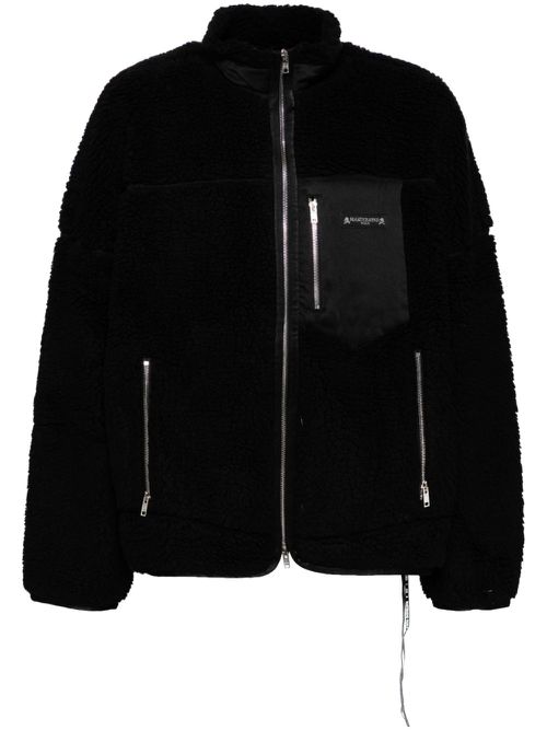 Logo-motif shearlingjacket - Black