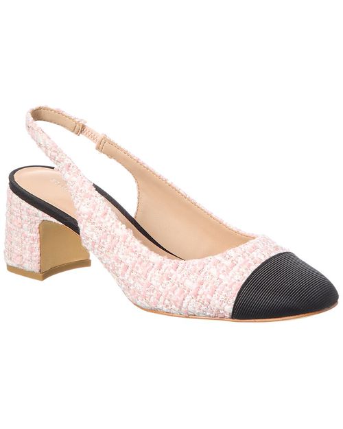 Milla 55 Tweed & Grosgrain Slingback Pump