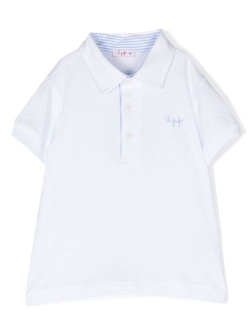 Embroidered-logo polo shirt - White