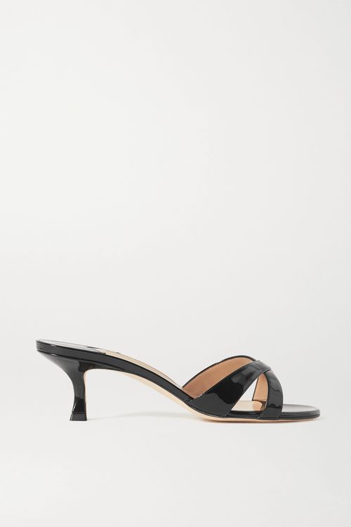 Callamu 50 Patent-leather Mules - Black