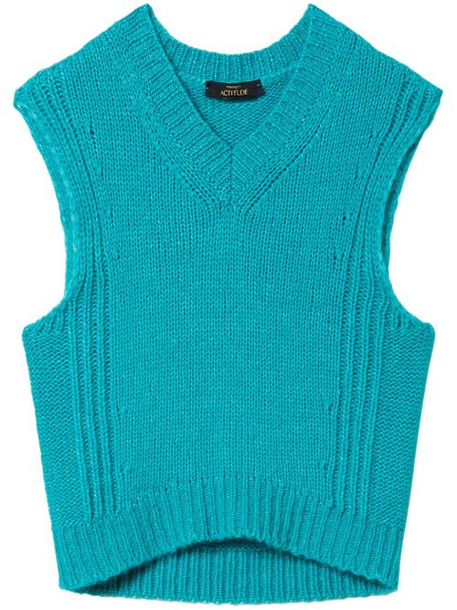 Seamless knitted top - Blue
