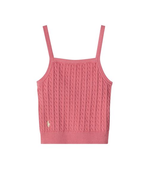 Cable-knit cotton tank top