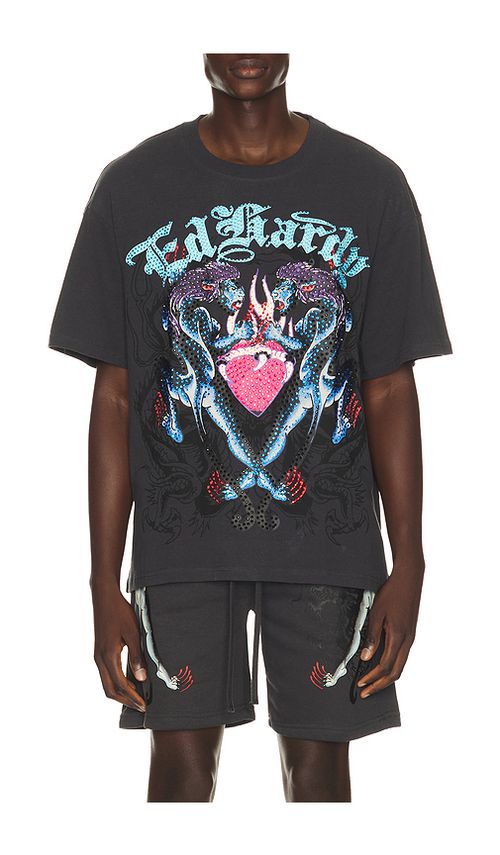 Ed Hardy Panteras Boxy Tee in Grey. S. Also in M, L, XL/1X